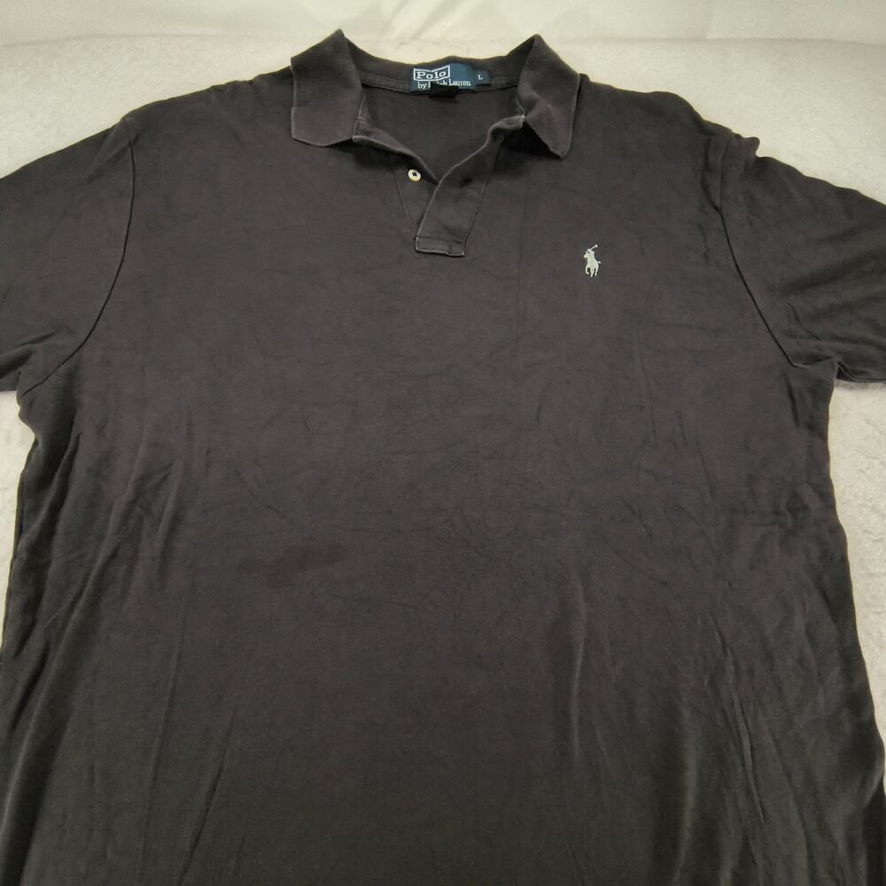 Polo by Ralph Lauren Casual Collared Polo Shirt Mens Size Large L Black Blue